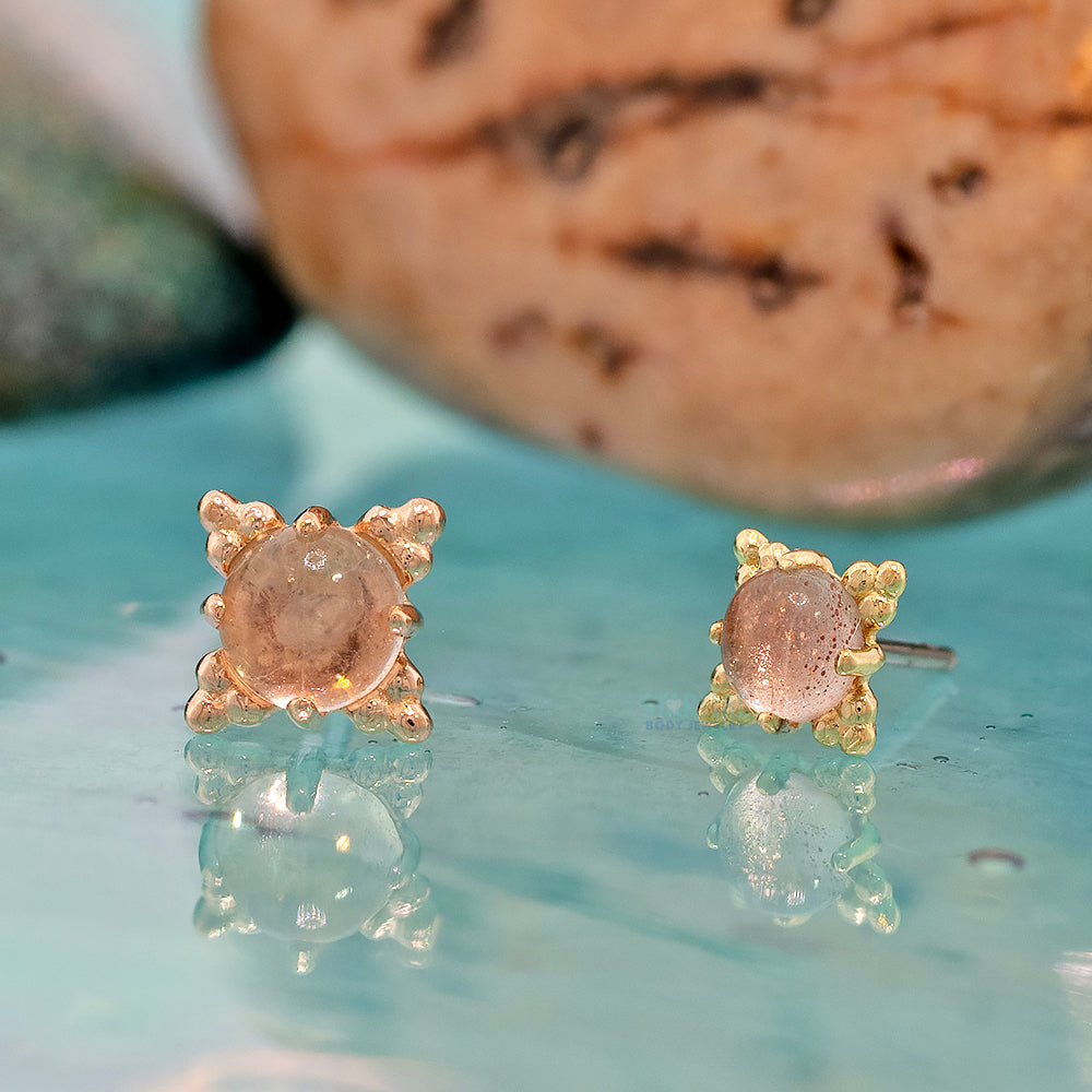 threadless: "Zia" End in Gold with Oregon Sunstone