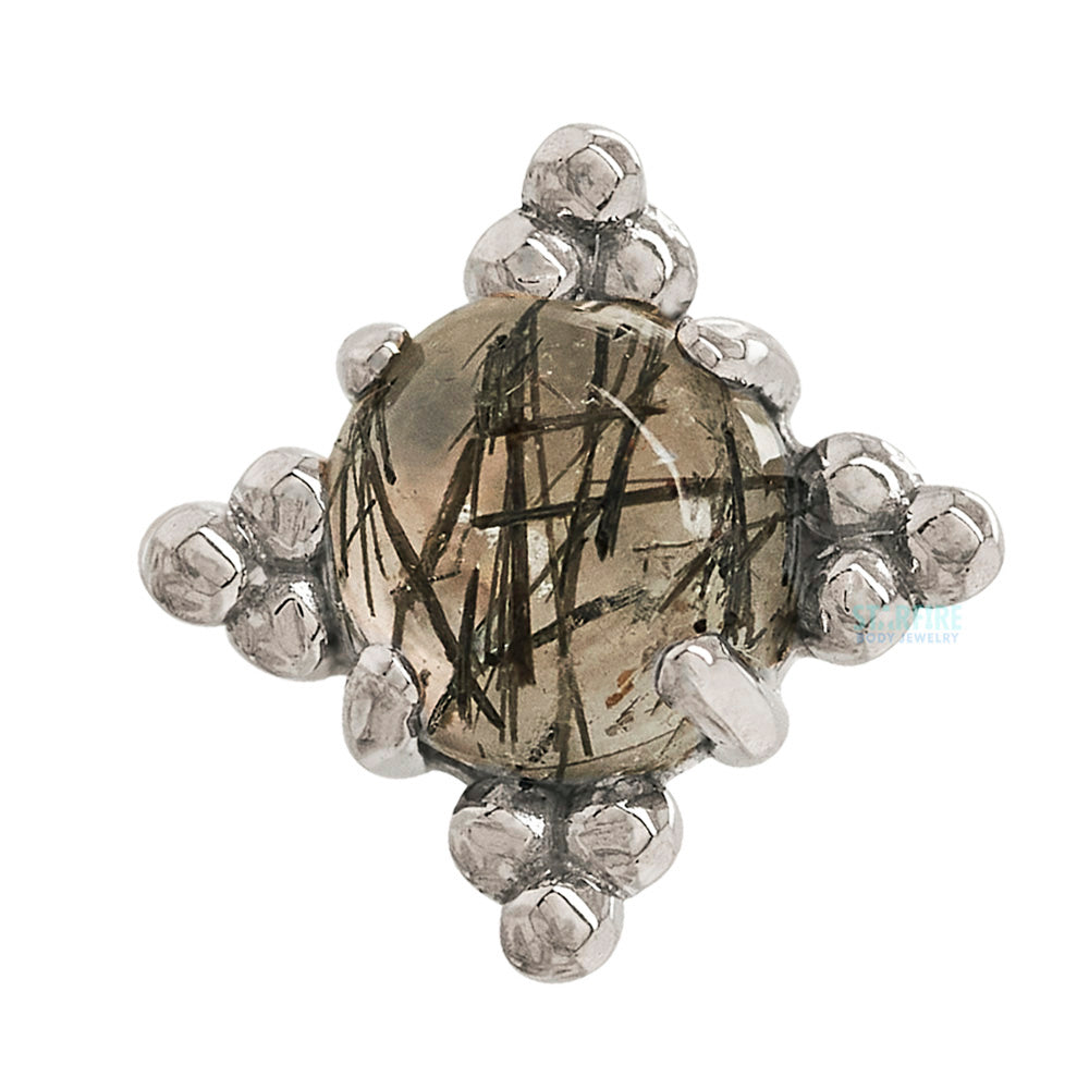 threadless: "Zia" End in Gold with Genuine Natural Stone Cabochon