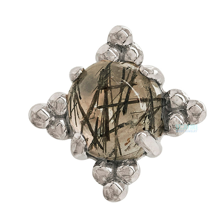 threadless: "Zia" End in Gold with Genuine Natural Stone Cabochon