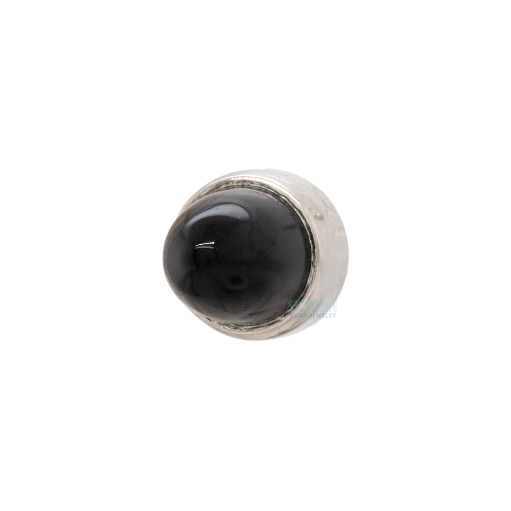 Bezel-Set Natural Stone Bullet Threaded End