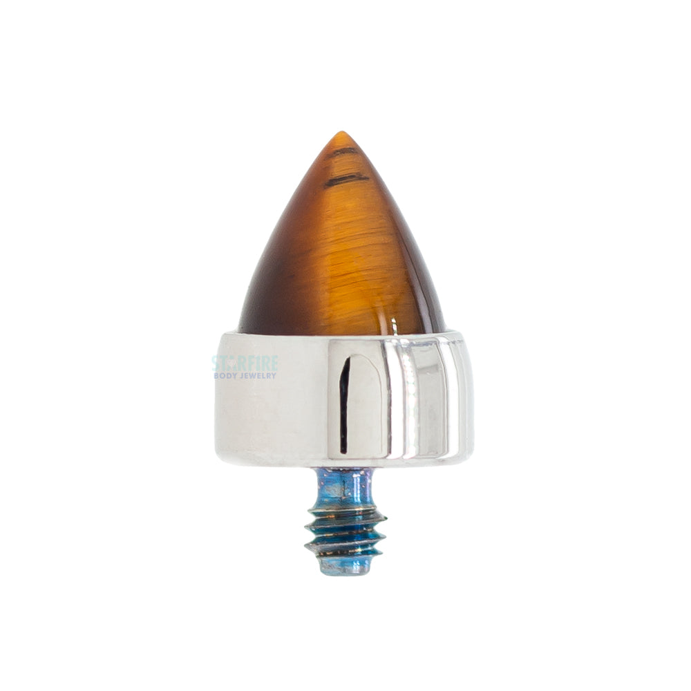 Bezel-Set Natural Stone Bullet Threaded End