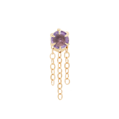 threadless: "Illuminate Small with Chains" End in Gold with Genuine Gemstone