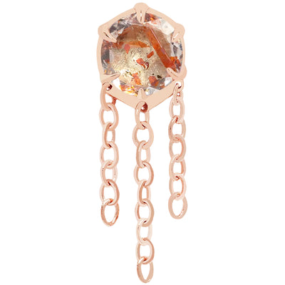 threadless: "Illuminate Large with Chains" End in Gold with Genuine Gemstone