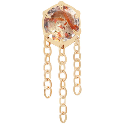 threadless: "Illuminate Large with Chains" End in Gold with Genuine Gemstone