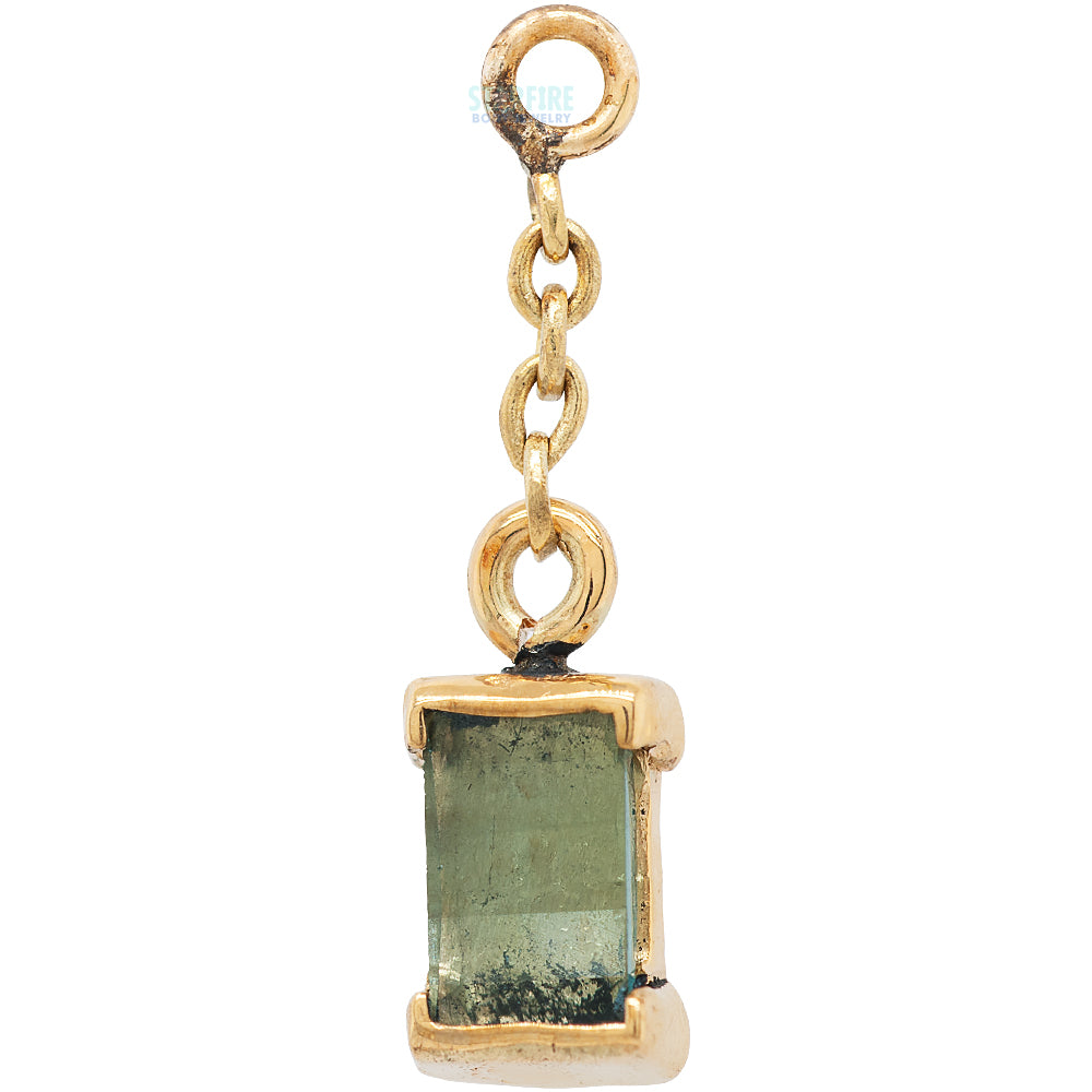 "Cherish" Chain Charm in Gold with Tourmaline