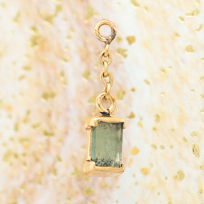 "Cherish" Chain Charm in Gold with Tourmaline