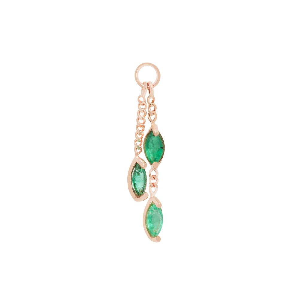 "West Marin" Chain Charm in Gold with Emerald