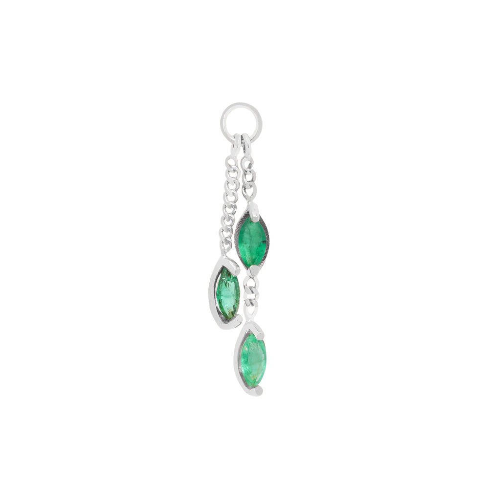 "West Marin" Chain Charm in Gold with Emerald
