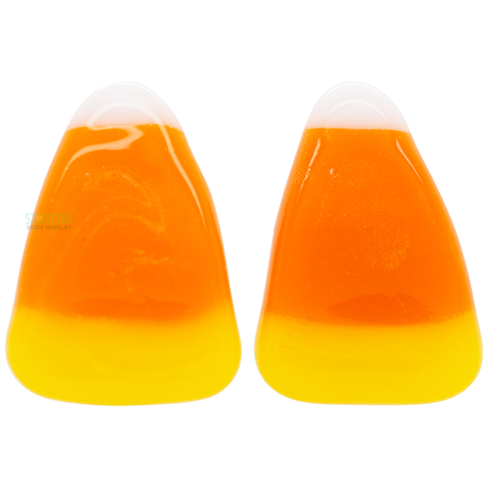 Candy Corn Glass Plugs