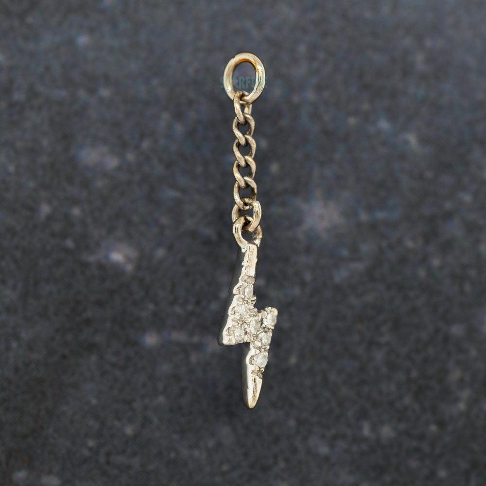 "Strike" Chain Charm in Gold with Diamonds