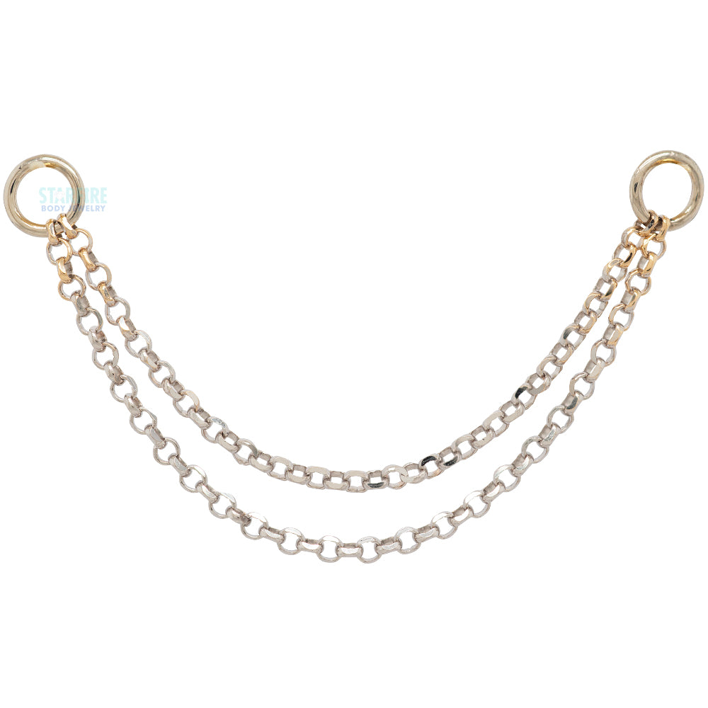 "Diamond Cut Rolo" Chain Attachment in Gold
