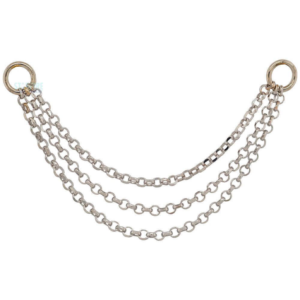 "Diamond Cut Rolo" Chain Attachment in Gold