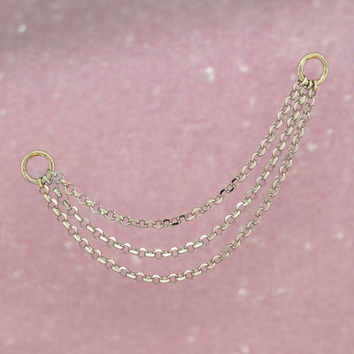 "Diamond Cut Rolo" Chain Attachment in Gold