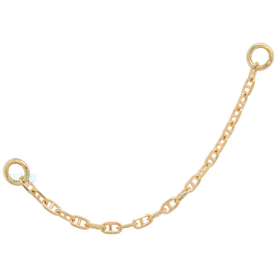 "Diamond Cut Anchor" Chain Attachment in Gold