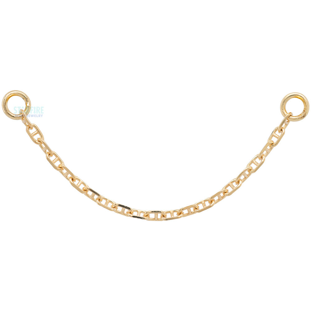 "Diamond Cut Anchor" Chain Attachment in Gold