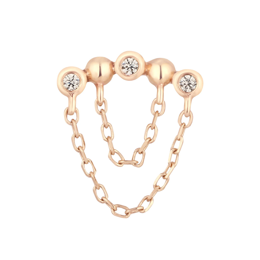 threadless: "Rumors" End with Chains in Gold with White CZ's