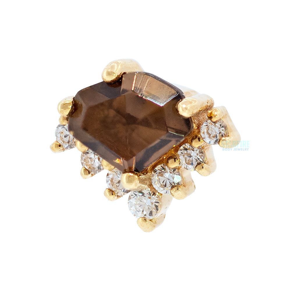 threadless: "Bones and Honey" End in Gold with Smoky Quartz & CZ's