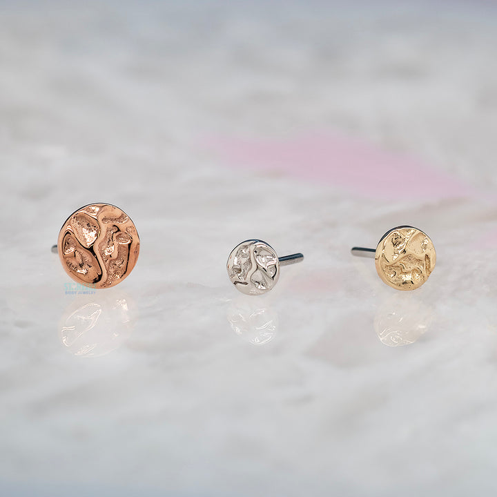threadless: Hammered Disk End in Gold