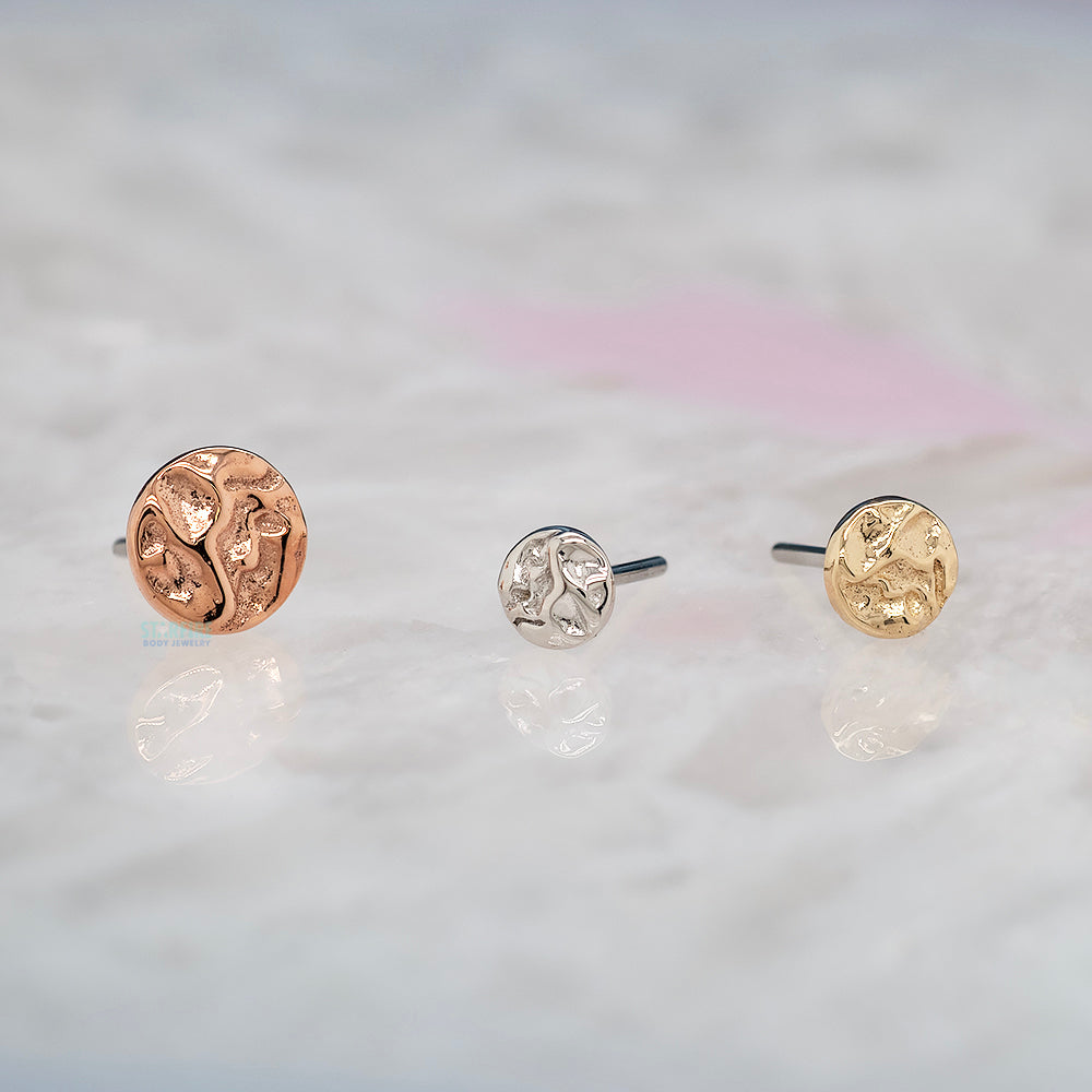 threadless: Hammered Disk End in Gold