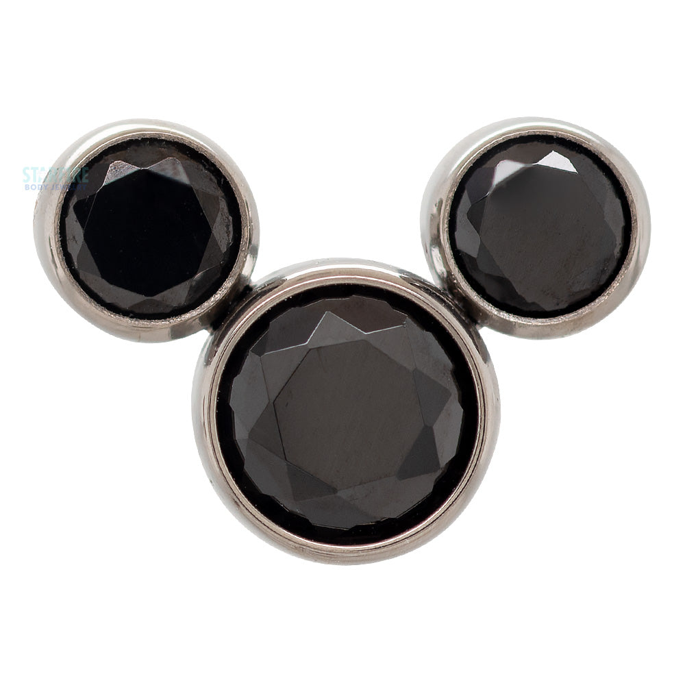 4mm "Mickey" Threaded End with Brilliant-Cut Gem Cluster