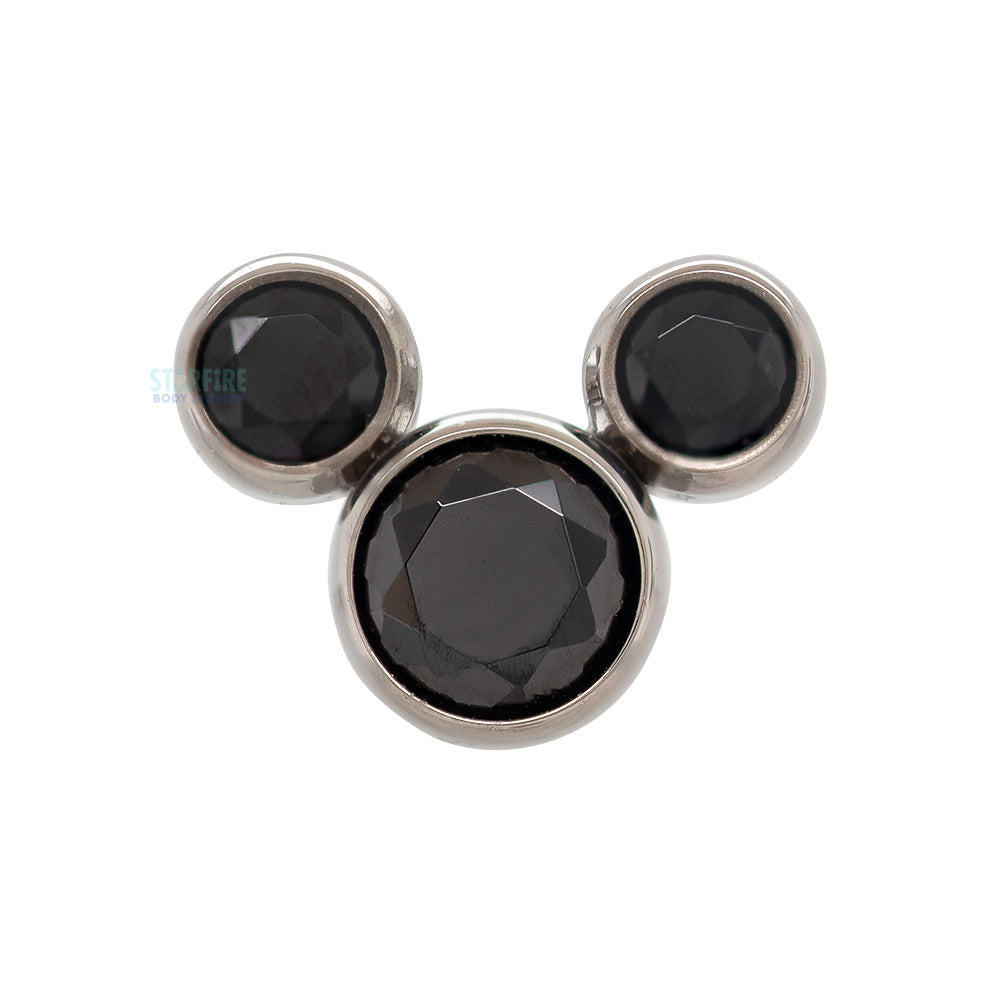 threadless: "Mickey" with Brilliant-Cut Gem Cluster End