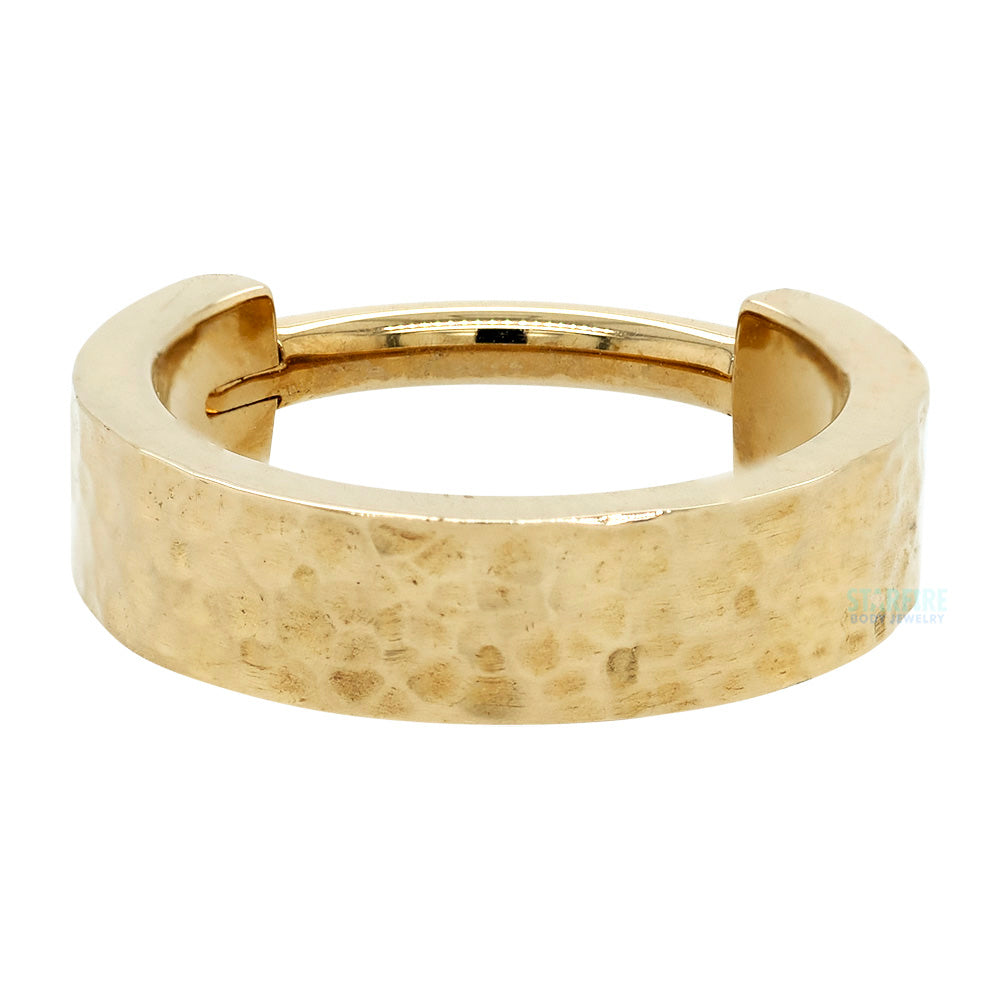 Hammered Ear Cuff Hinge Ring in Gold & Platinum
