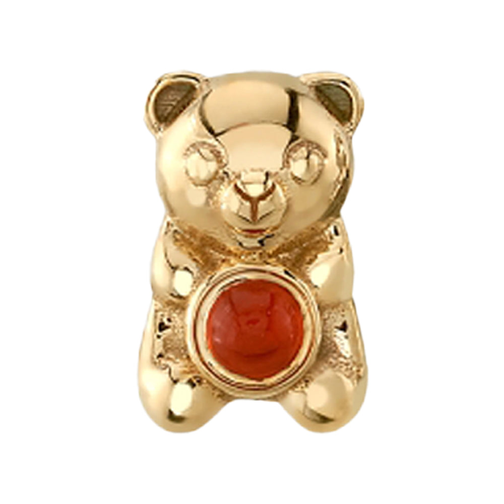 "Gummy Bear" Threaded End in Gold with Carnelian