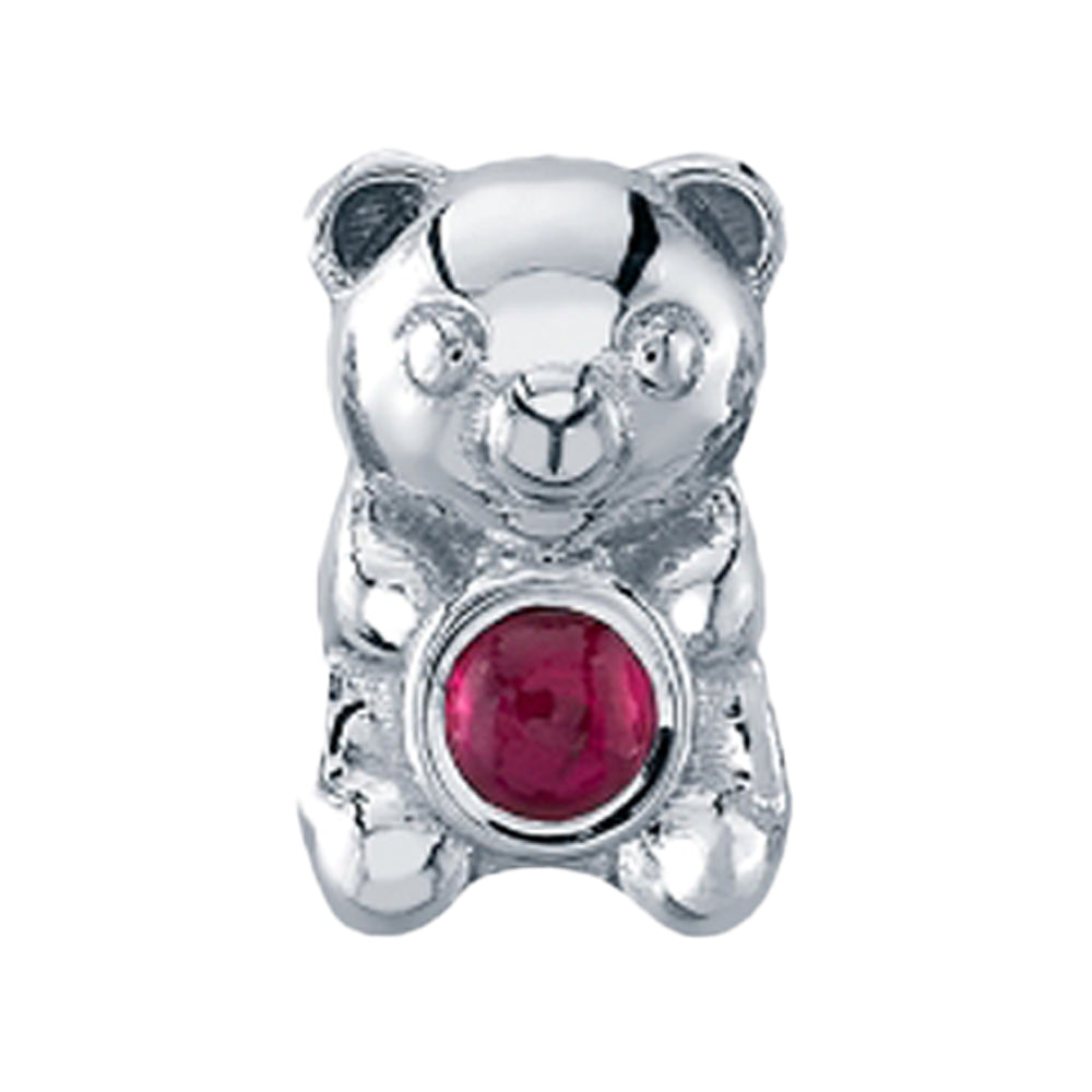"Gummy Bear" Threaded End in Gold with Ruby