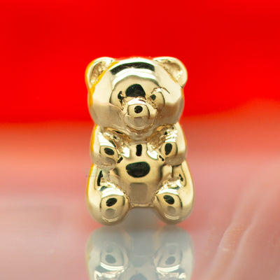 Tiny "Gummy Bear" Threaded End in Gold