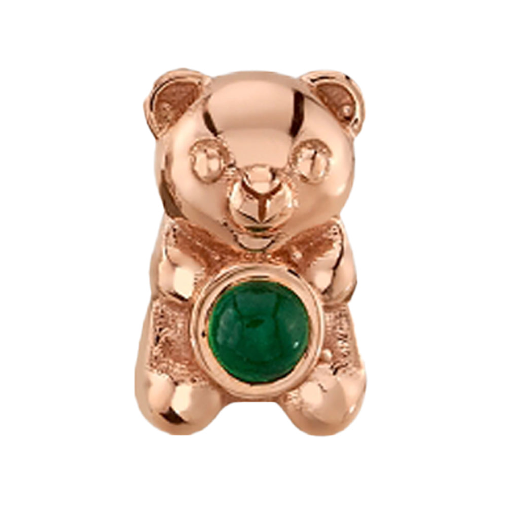 "Gummy Bear" Threaded End in Gold with Green Tourmaline