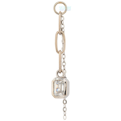 "Marie Me" Chain Charm in Gold with White CZ