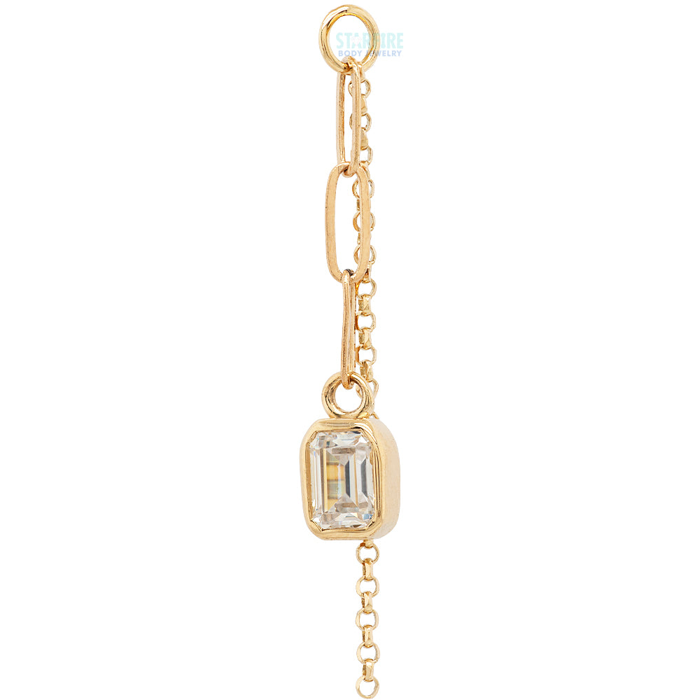 "Marie Me" Chain Charm in Gold with White CZ