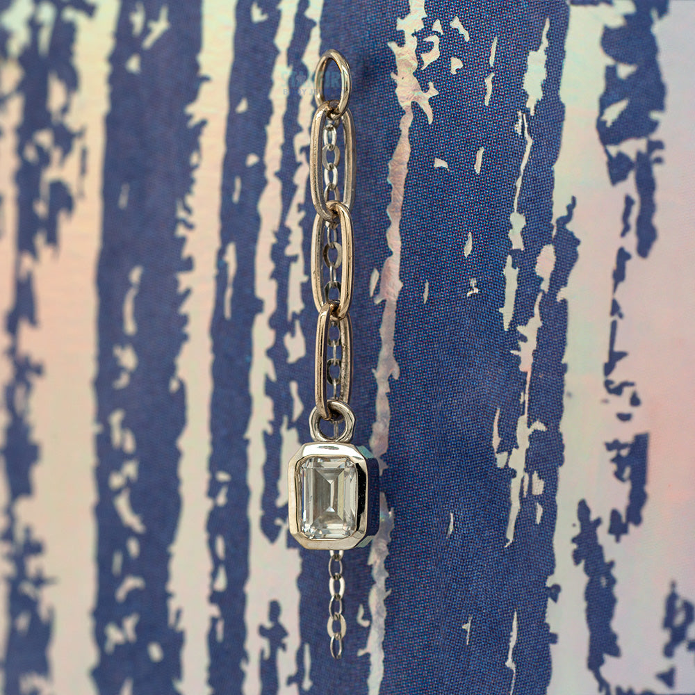 "Marie Me" Chain Charm in Gold with White CZ