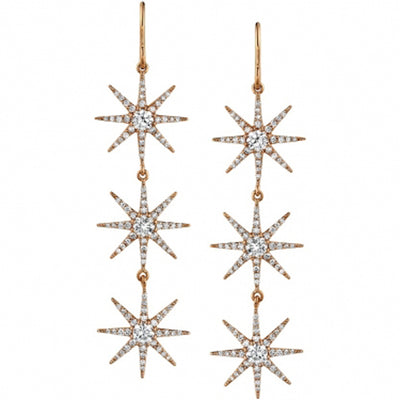 "Kerry Star" Earrings in Gold with DIAMONDS