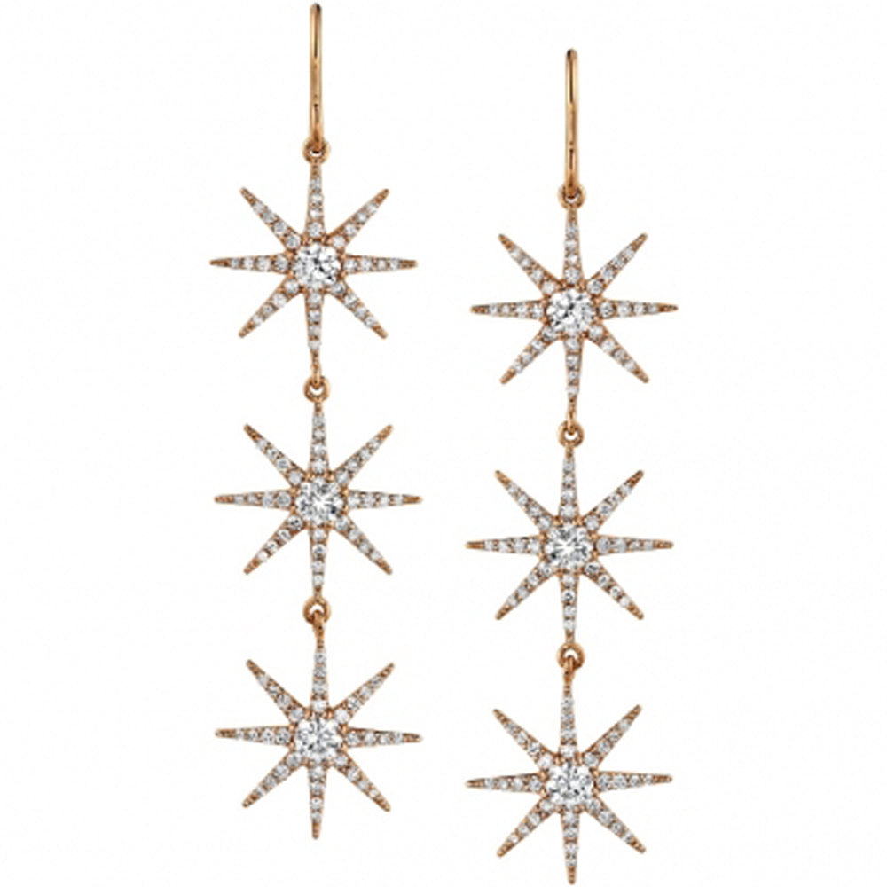"Kerry Star" Earrings in Gold with DIAMONDS