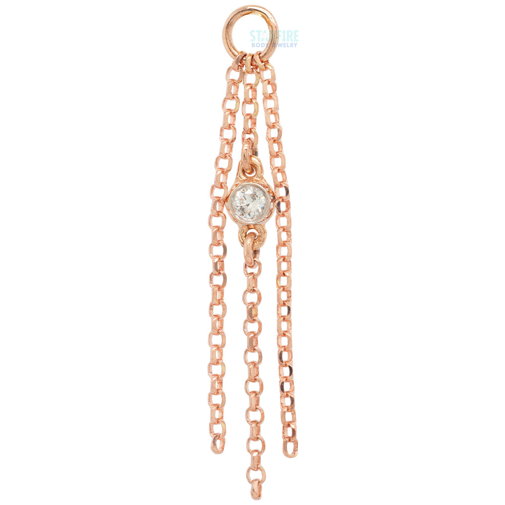 "Fairuza" Chain Charm in Gold with Diamond