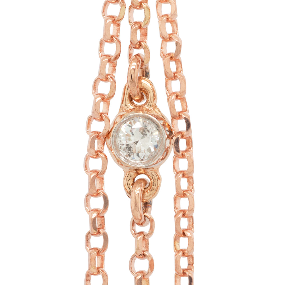 "Fairuza" Chain Charm in Gold with Diamond