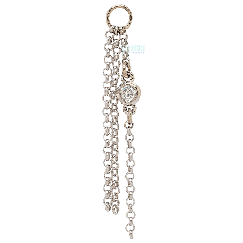 "Fairuza" Chain Charm in Gold with Diamond