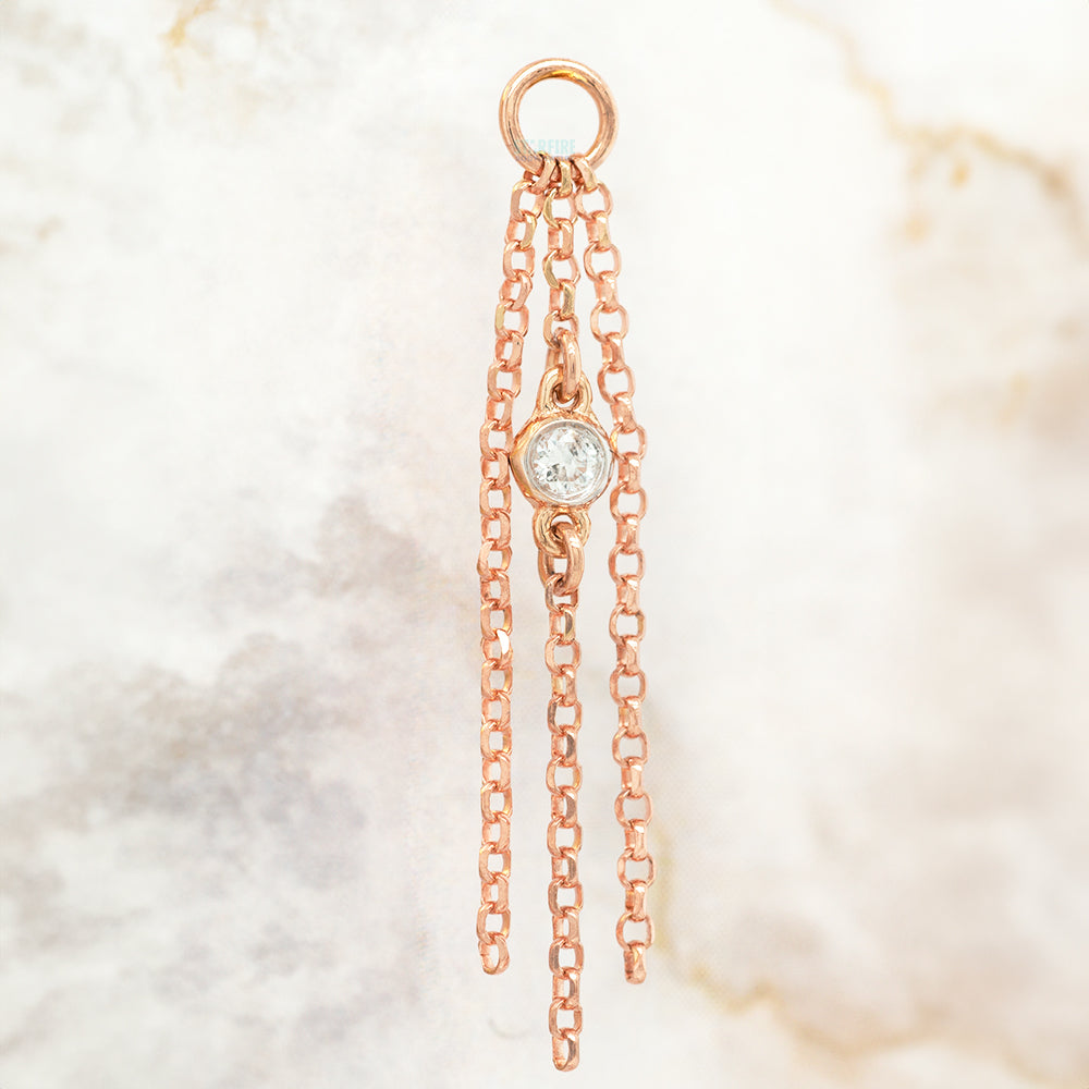 "Fairuza" Chain Charm in Gold with Diamond