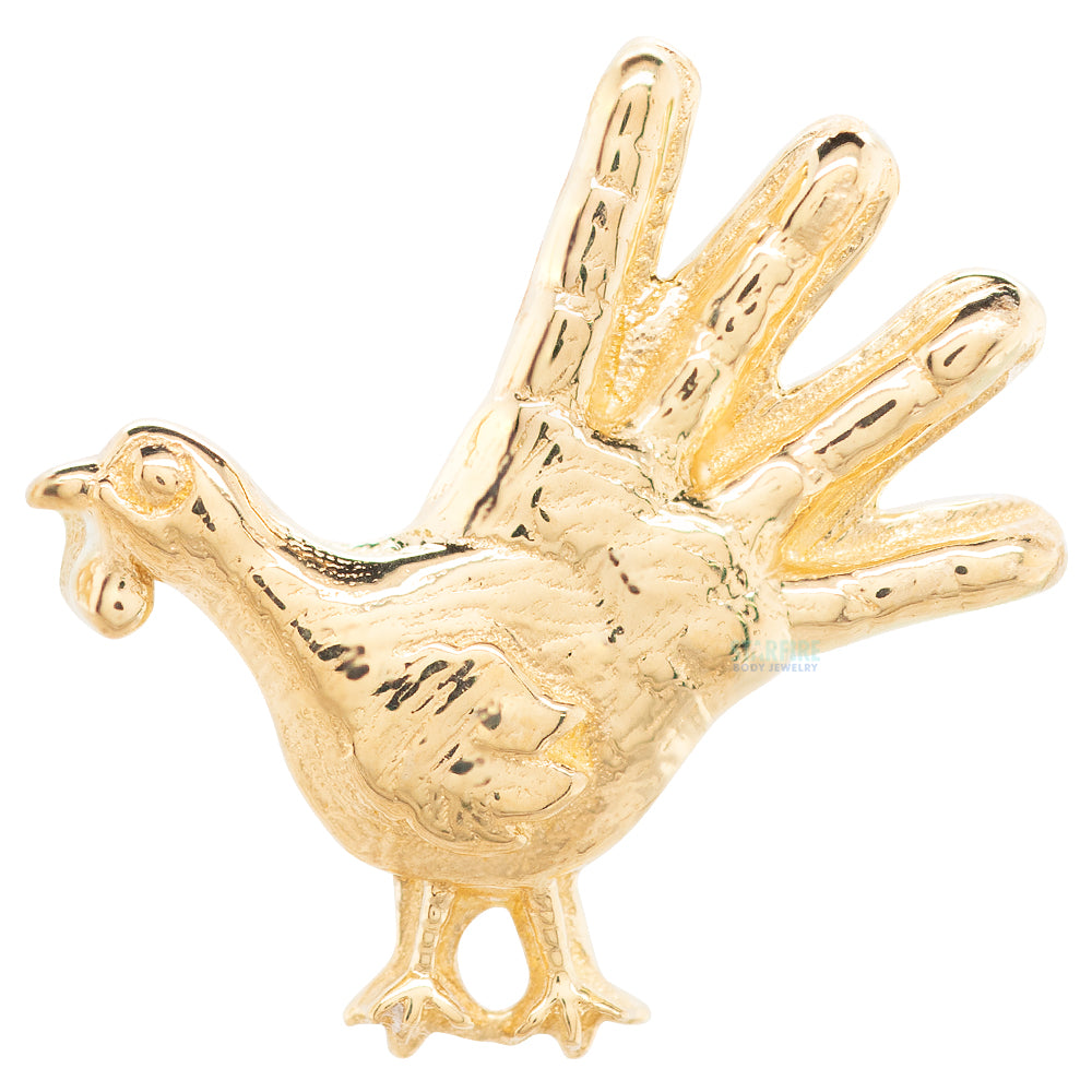 Hand Turkey Threaded End in Gold