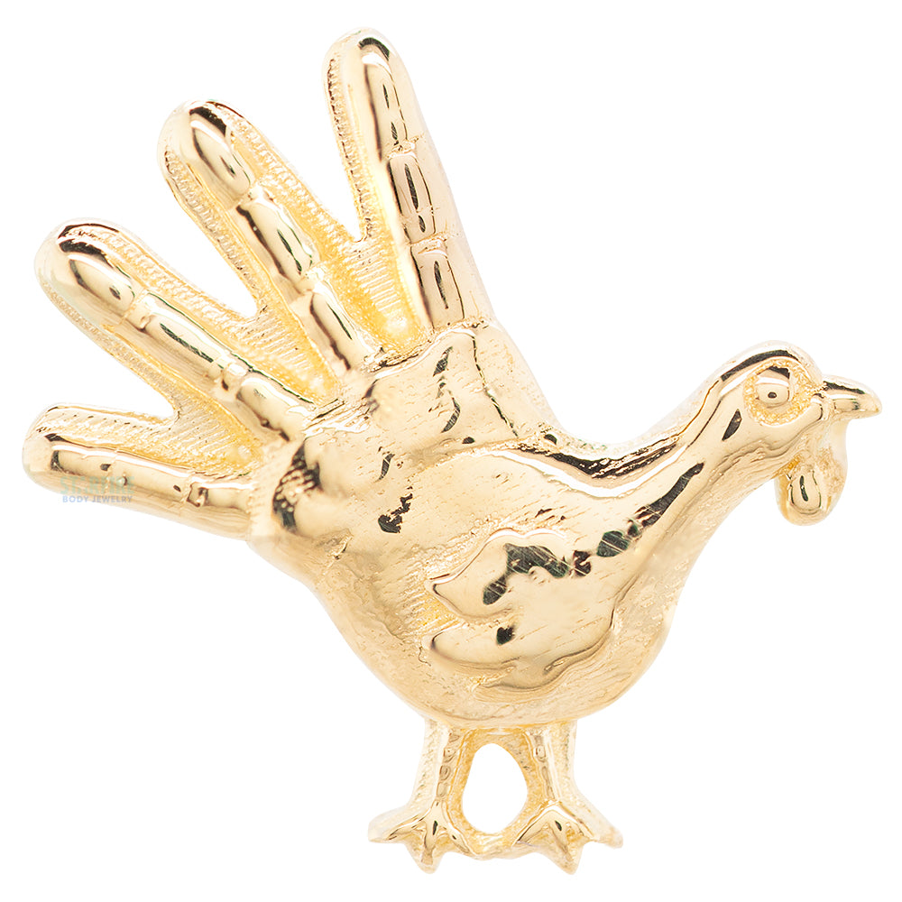 Hand Turkey Threaded End in Gold