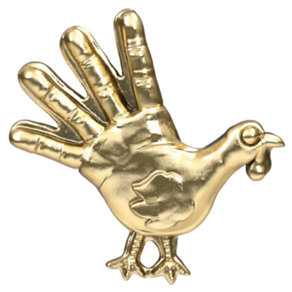 Hand Turkey Threaded End in Gold