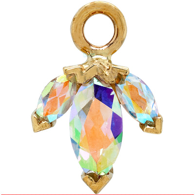 "Mini AJ" & "AJ" Charm in Gold with Mercury Mist Topaz