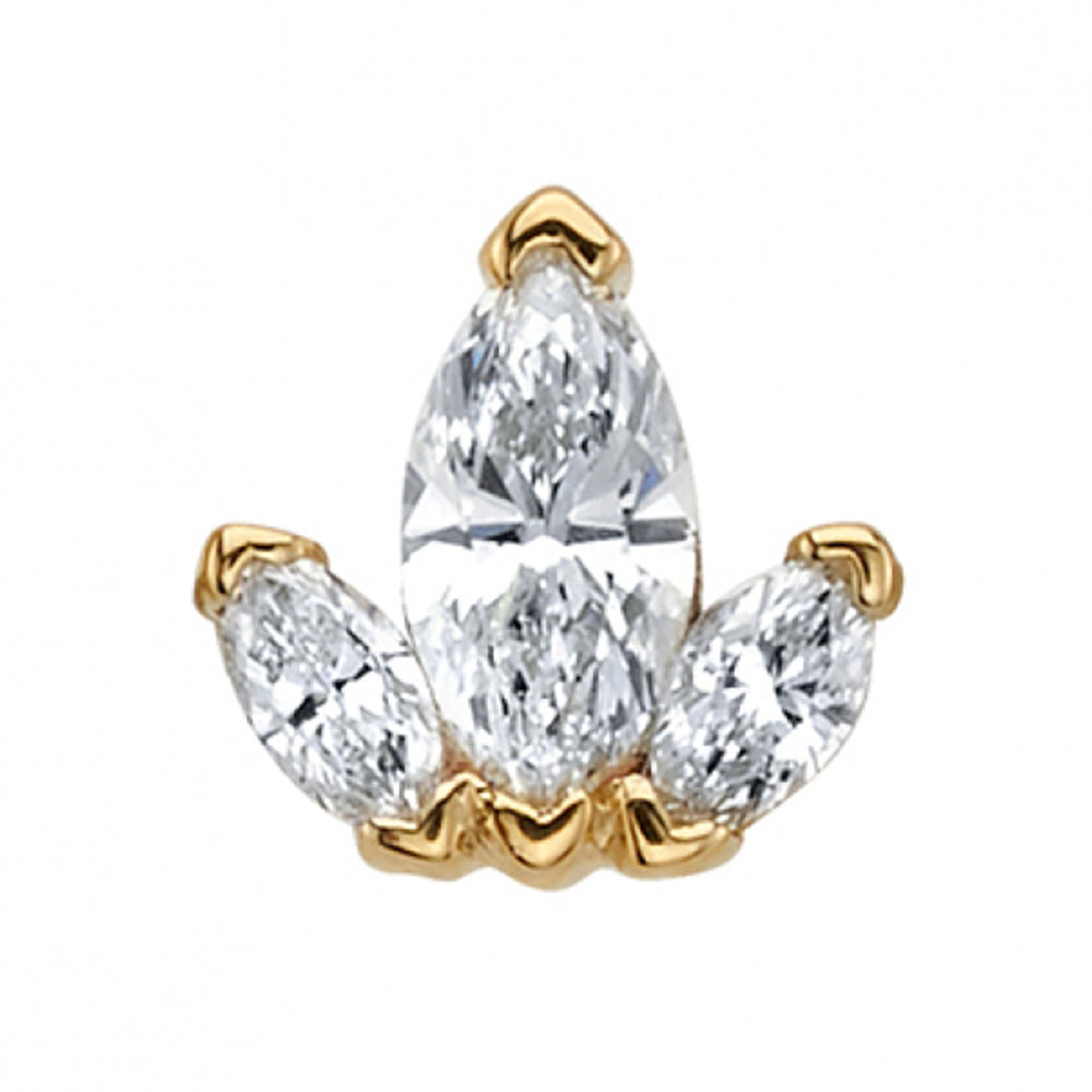 "Mini AJ" & "AJ" Threaded End in Gold with Diamonds
