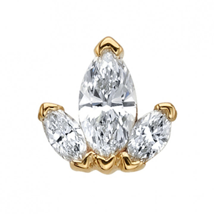 "Mini AJ" & "AJ" Threaded End in Gold with Diamonds