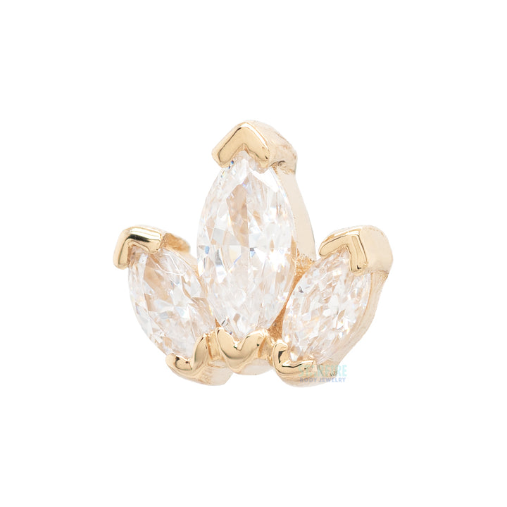 "Mini AJ" & "AJ" Threaded End in Gold with White CZ's
