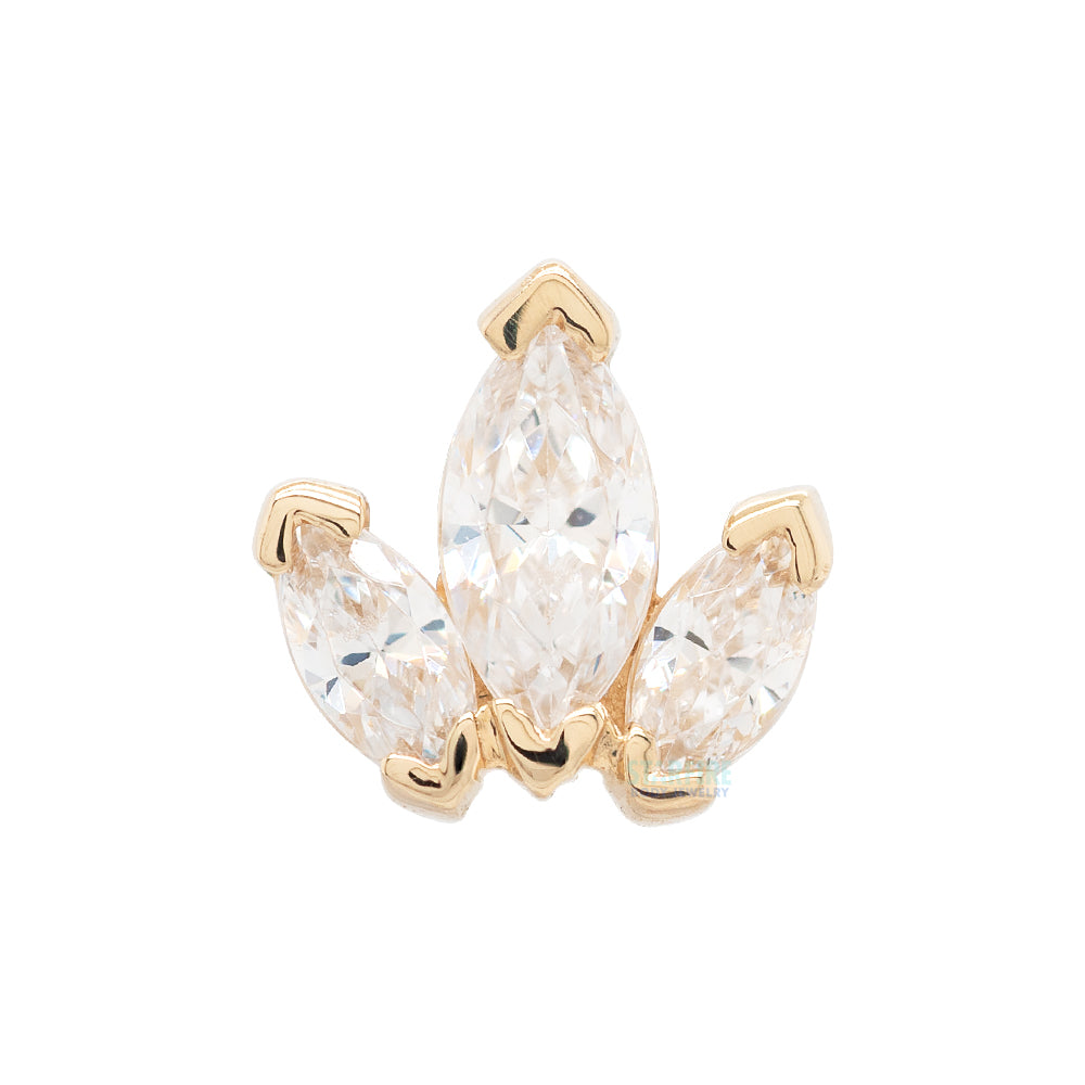 "Mini AJ" & "AJ" Threaded End in Gold with White CZ's