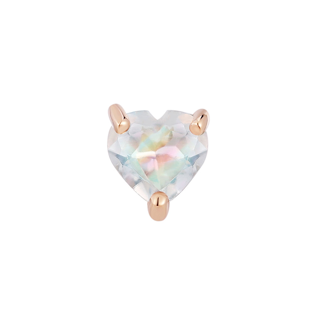 threadless: Prong-Set Heart End in Gold with Rainbow Moonstone