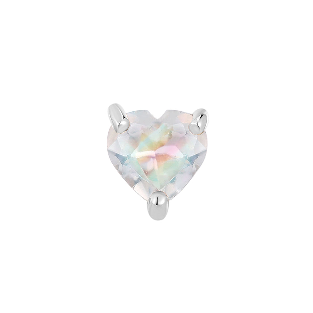 threadless: Prong-Set Heart End in Gold with Rainbow Moonstone