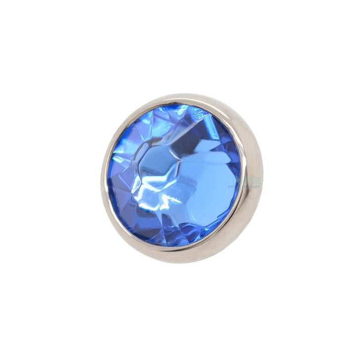 Crystal Flat Backed Faceted Gem Threaded End